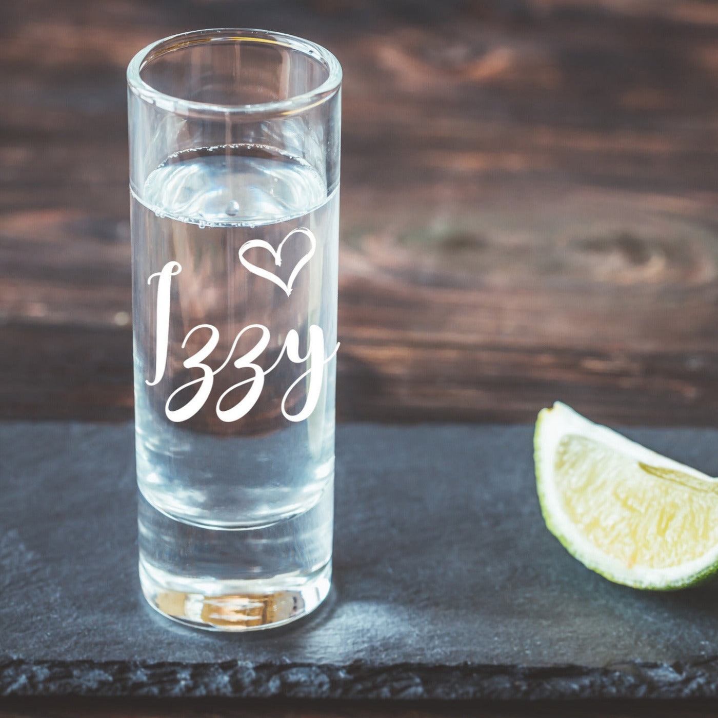 Engraved Shot Glass - Name With Heart