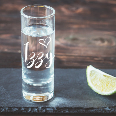 Engraved Shot Glass - Name With Heart
