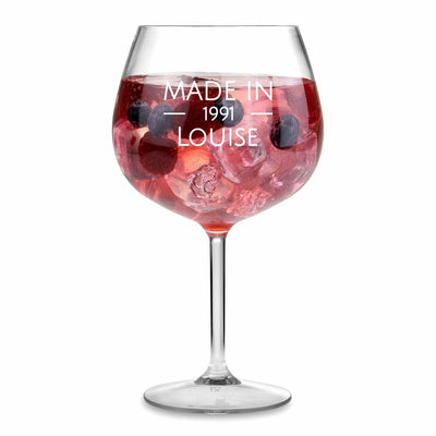 Personalised Engraved Gin Glass - Made in 'Year'