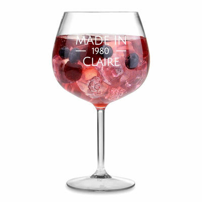 Personalised Engraved Gin Glass - Made in 'Year'