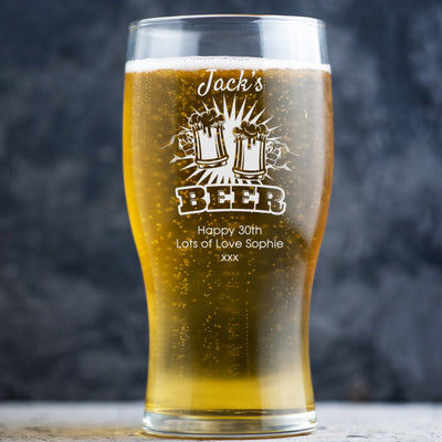 Personalised Beer Glass Classic Design - Beer Stein Design