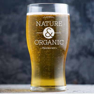 Personalised Beer Glass Classic Design - Custom Logo