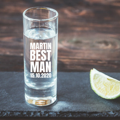 Engraved Wedding Shot Glass - Role To Bride Or Groom