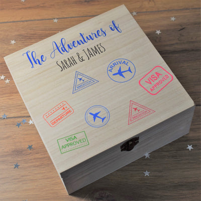Personalised, Printed Wooden Keepsake Box - The Adventures Of 2