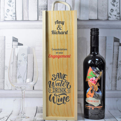 Personalised Wine Box - Save Water