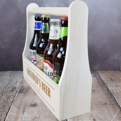 Personalised Beer Carrier Wooden Beer Crate - Grandad's Beer