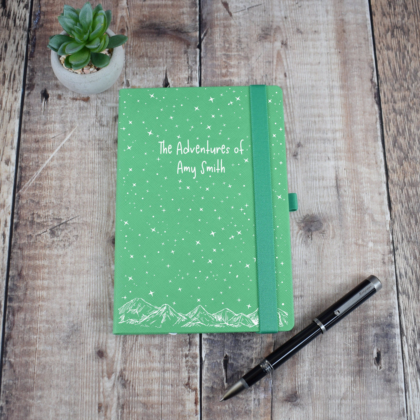 Personalised Travel Notebook - A5 Journal, Mountains Design