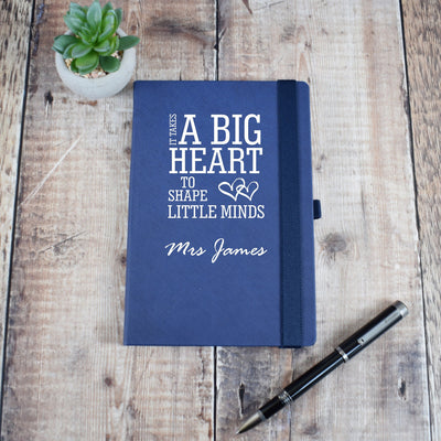 Personalised Notebook - Teacher Gift, A5 Journal, A Big Heart