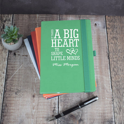 Personalised Notebook - Teacher Gift, A5 Journal, A Big Heart