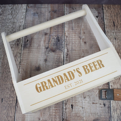 Personalised Beer Carrier Wooden Beer Crate - Grandad's Beer