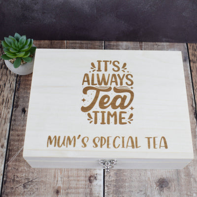 Personalised Tea Storage Box - Tea Time