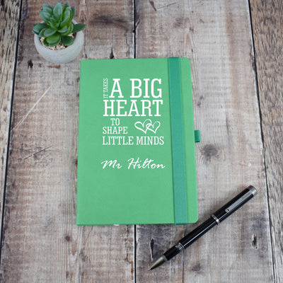 Personalised Notebook - Teacher Gift, A5 Journal, A Big Heart