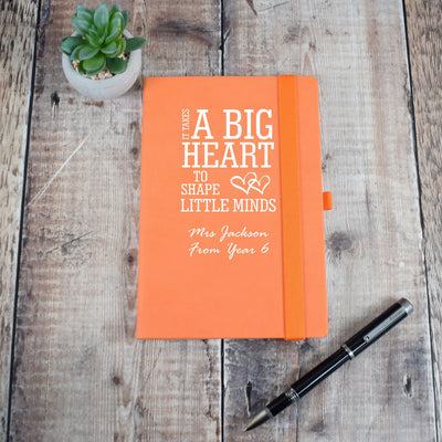 Personalised Notebook - Teacher Gift, A5 Journal, A Big Heart