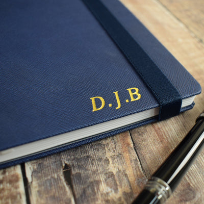Personalised Embossed Notebook -  Initials Journal, A5