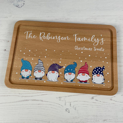 Personalised Christmas Gonk Cheese Board & Serving Platter