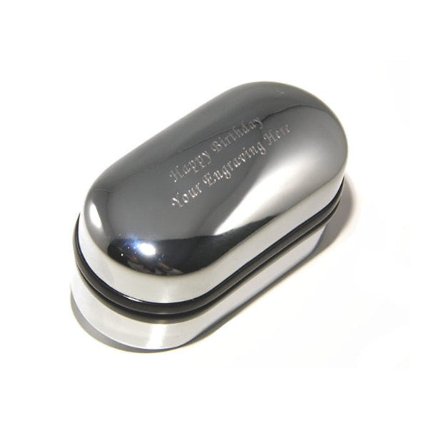 Engraved Silver Oval Cufflinks - Custom Logo 