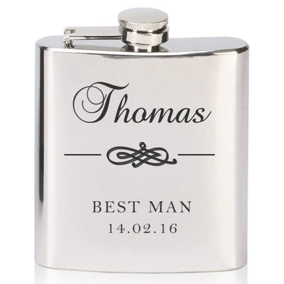 Personalised Wedding Hip Flask - Best Man, Usher