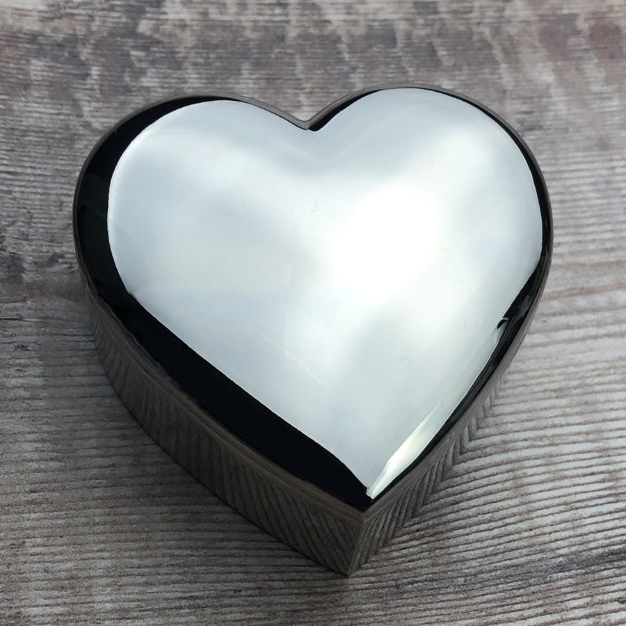 Engraved Silver Plated Trinket Box - Heart