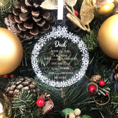 Personalised Memorial Round Bauble - Remembrance Poem
