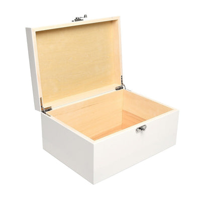 Personalised White Wooden New Baby Keepsake Box - Cute Animals Pink Hearts